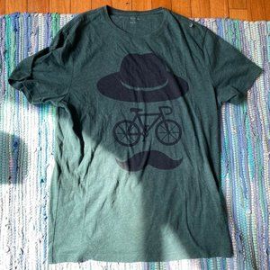 Whimsical Unisex T-Shirt: Bicycle Mustache Tophat
